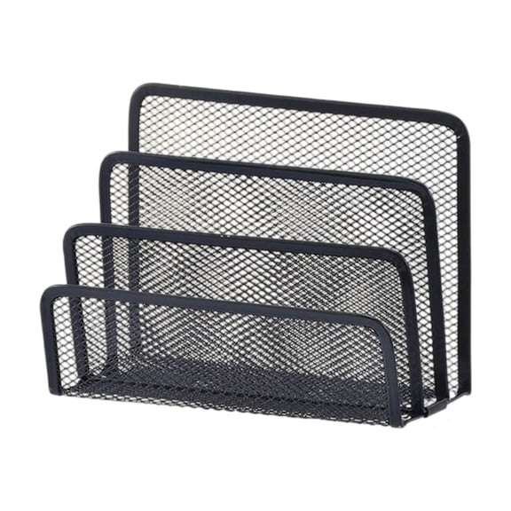 Home Organization Mesh Mail Organizer for Desk with 3 Slots - Metal Letter Sorter and Envelope Holder for Mail Desk Top Storage Home Textile Storage Category