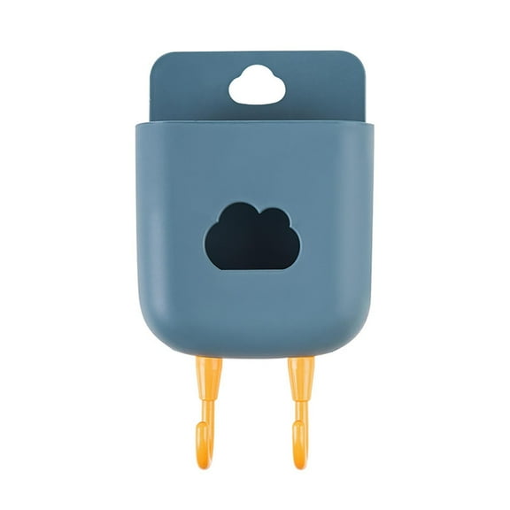 Home Organization - Punch-free Wall Hanging Storage Rack Double Hook Mobile Phone Charging Stand Small Storage Box Hooks Hangers Holders