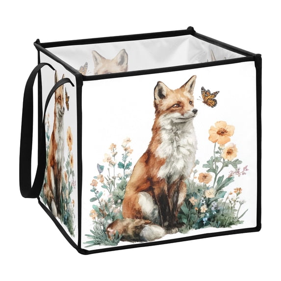 Home Organizer Foldable Fabric Storage Bin With Handle A Fox