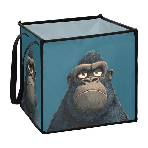 Home Organizer Foldable Fabric Storage Bin With Handle A Gorilla with A Blank Stare