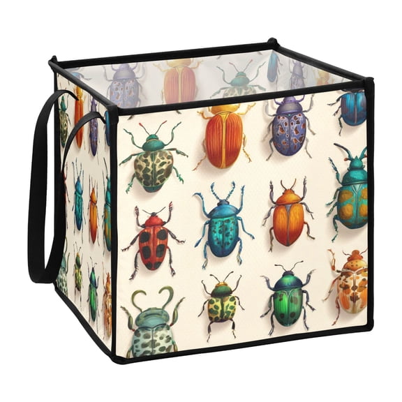 Home Organizer Foldable Fabric Storage Bin With Handle Beetles