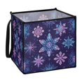 thumbnail image 1 of Home Organizer Foldable Fabric Storage Bin With Handle Blue Purple Snowflake, 1 of 7