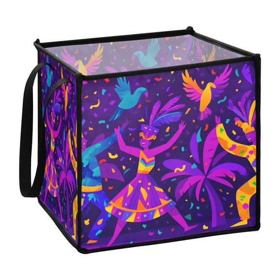 Home Organizer Foldable Fabric Storage Bin With Handle Carnival Background