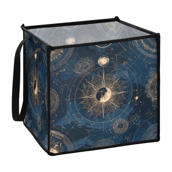 Home Organizer Foldable Fabric Storage Bin With Handle Celestial Star Map