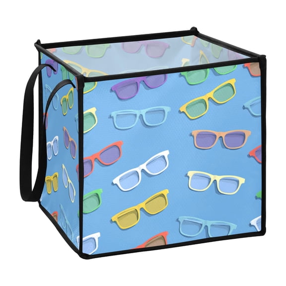 Home Organizer Foldable Fabric Storage Bin With Handle Color Sunglasses