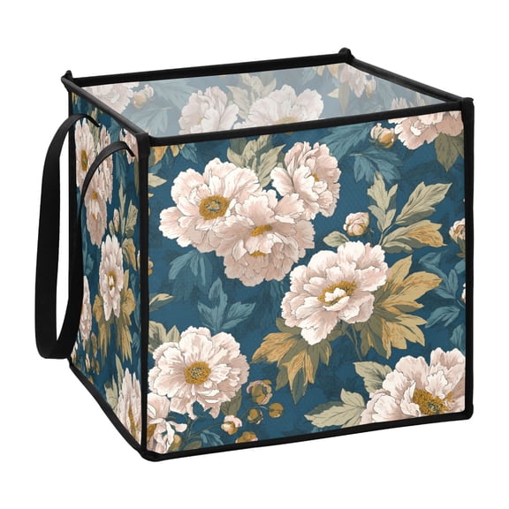 Home Organizer Foldable Fabric Storage Bin With Handle Cream Andbuds