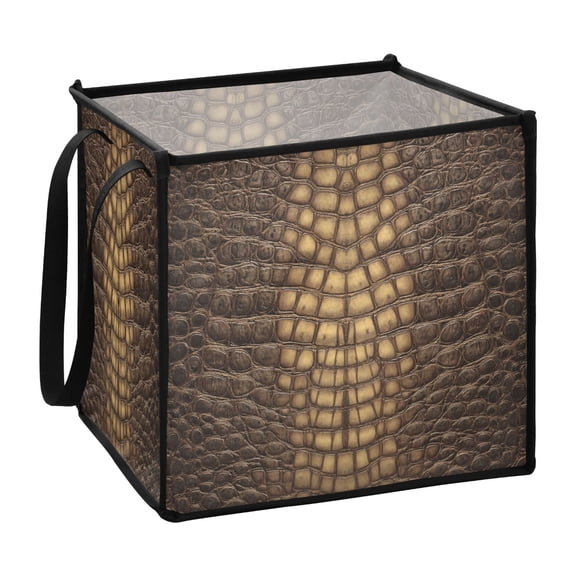 Home Organizer Foldable Fabric Storage Bin With Handle Crocodile-skin