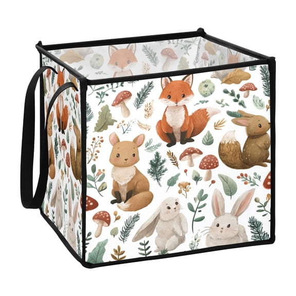 Home Organizer Foldable Fabric Storage Bin With Handle Cute Animals