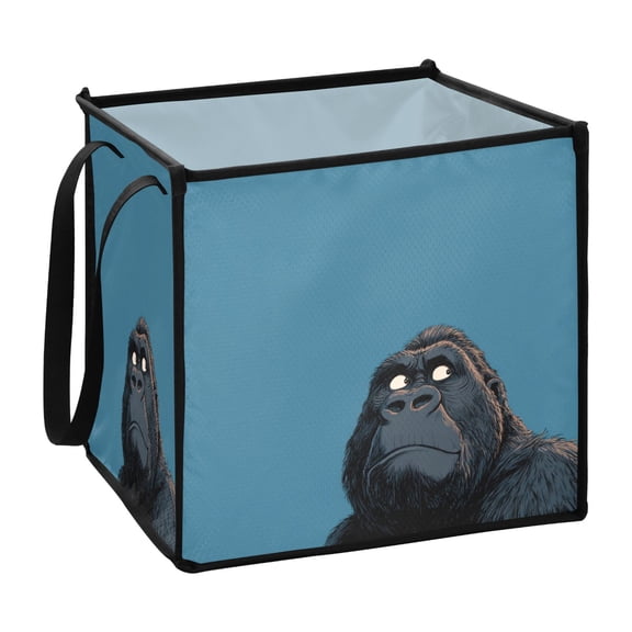 Home Organizer Foldable Fabric Storage Bin With Handle Cute and Silly Monkey