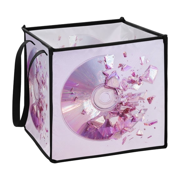Home Organizer Foldable Fabric Storage Bin With Handle Damaged Light Cd