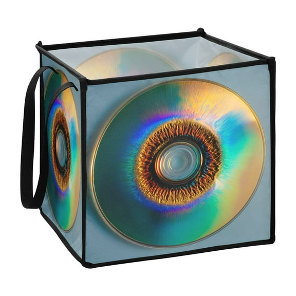 Home Organizer Foldable Fabric Storage Bin With Handle Empty Cd