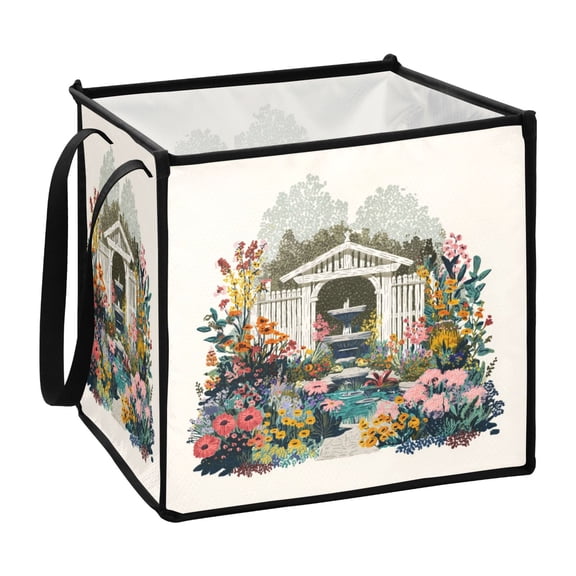 Home Organizer Foldable Fabric Storage Bin With Handle Garden