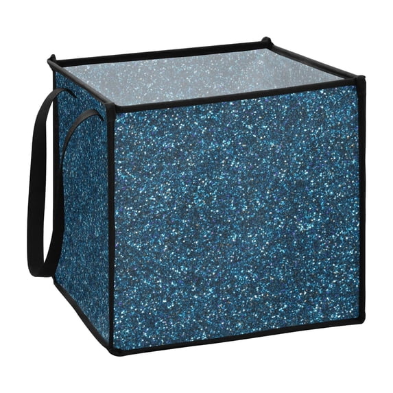 Home Organizer Foldable Fabric Storage Bin With Handle Glittery Background
