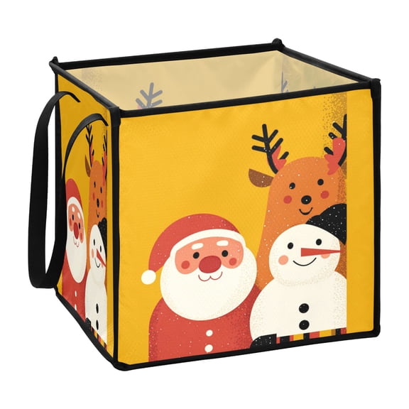 Home Organizer Foldable Fabric Storage Bin With Handle Gold Yellow