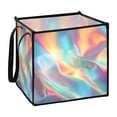 thumbnail image 1 of Home Organizer Foldable Fabric Storage Bin With Handle Holographic Rainbow, 1 of 7