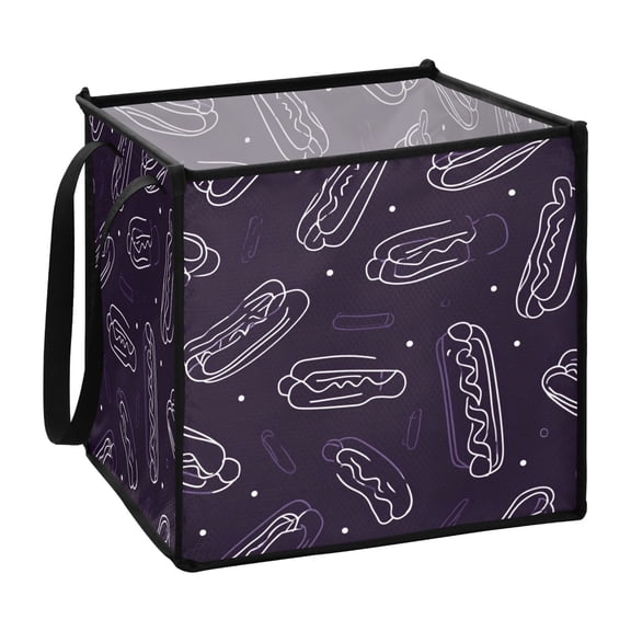 Home Organizer Foldable Fabric Storage Bin With Handle Hot Dogs Vector Illustration