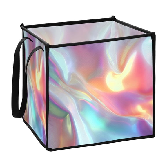 Home Organizer Foldable Fabric Storage Bin With Handle Laser Background