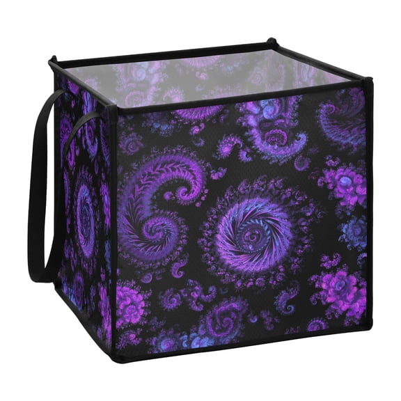 Home Organizer Foldable Fabric Storage Bin With Handle Mystery Swirl