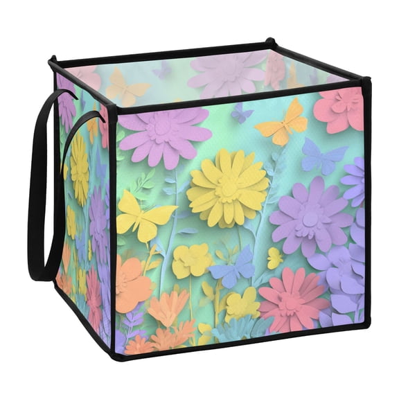 Home Organizer Foldable Fabric Storage Bin With Handle Paper-cut