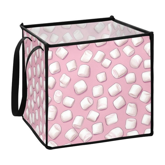 Home Organizer Foldable Fabric Storage Bin With Handle Puffed Candy