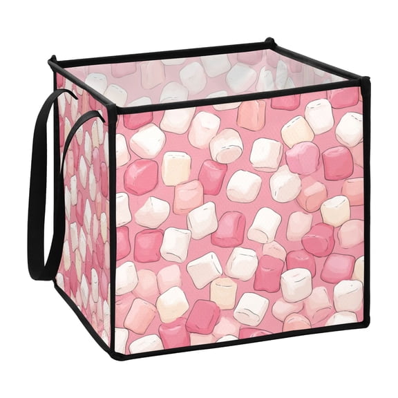 Home Organizer Foldable Fabric Storage Bin With Handle Puffed Candy