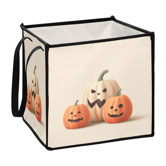 Home Organizer Foldable Fabric Storage Bin With Handle Pumkins