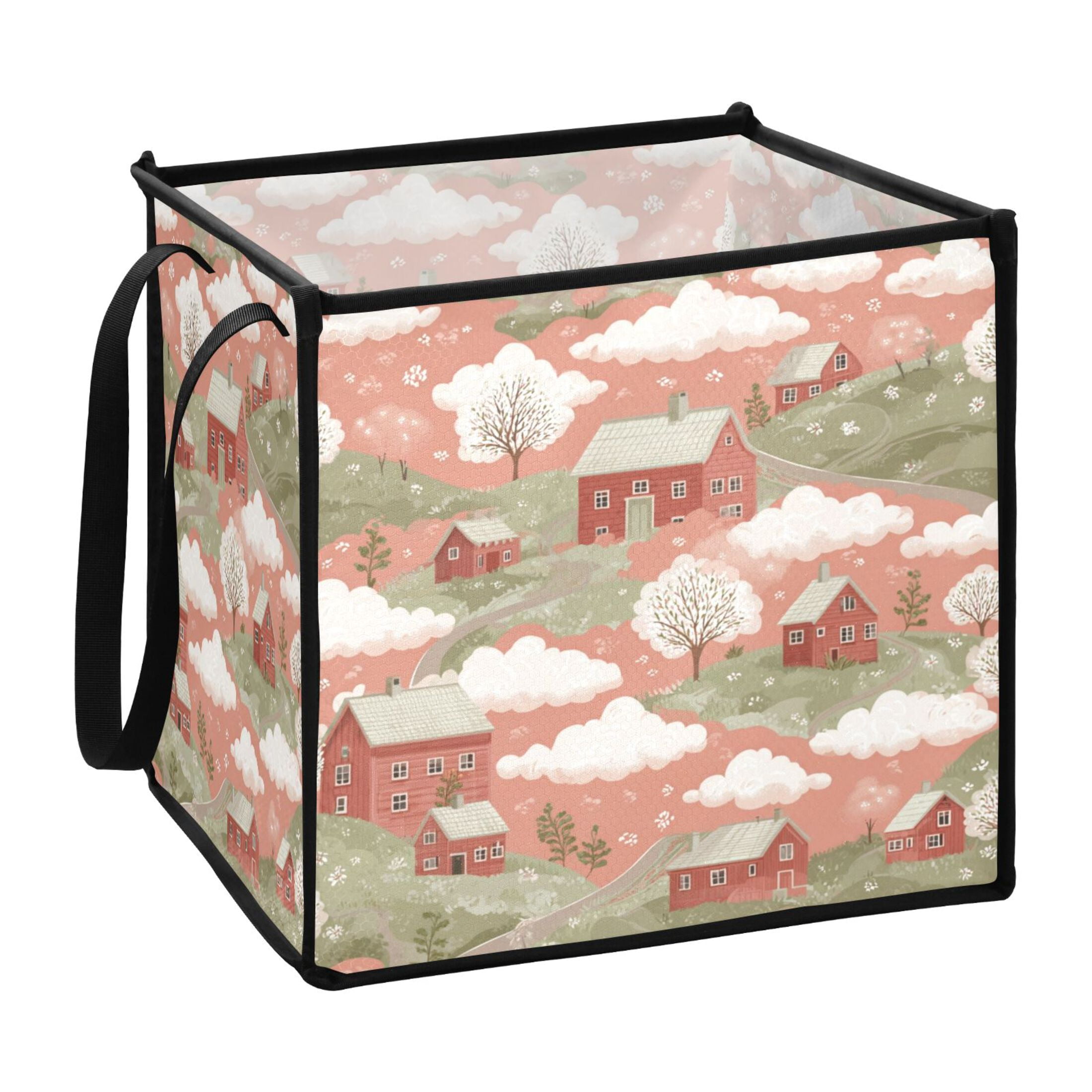 Home Organizer Foldable Fabric Storage Bin With Handle Scandinavian ... - Scandinavian Storage Bins