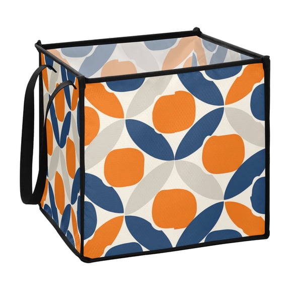 Home Organizer Foldable Fabric Storage Bin With Handle Simple Vector Art Style