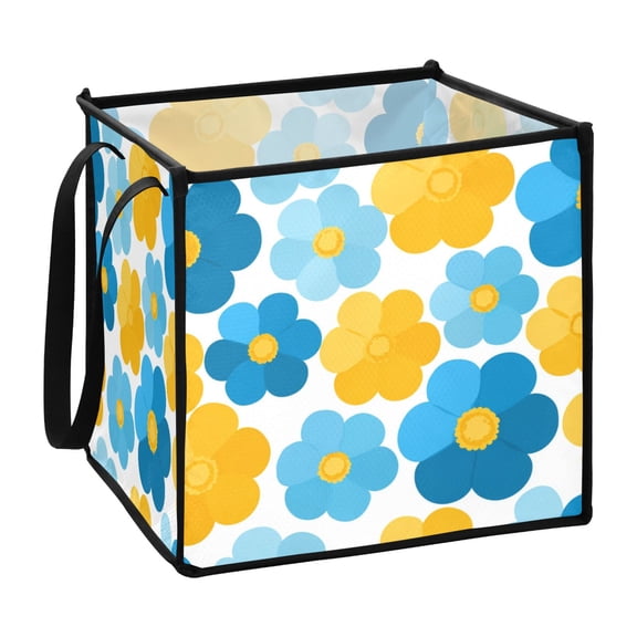 Home Organizer Foldable Fabric Storage Bin With Handle Simple Vector Clipart Flower