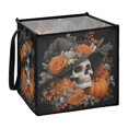 thumbnail image 1 of Home Organizer Foldable Fabric Storage Bin With Handle Skull Pumpkins, 1 of 7