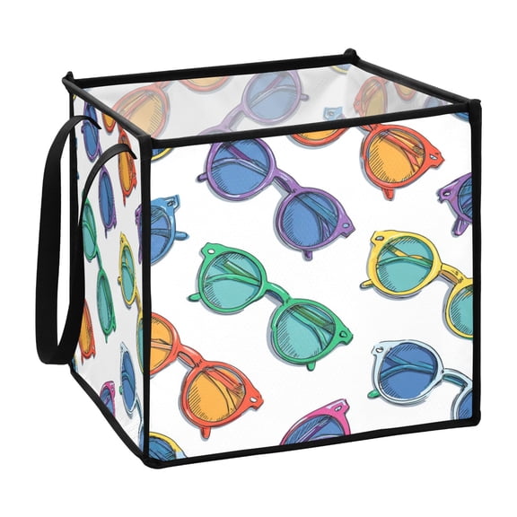 Home Organizer Foldable Fabric Storage Bin With Handle Sunglasses