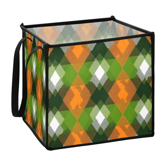Home Organizer Foldable Fabric Storage Bin With Handle Traditional Color Matching