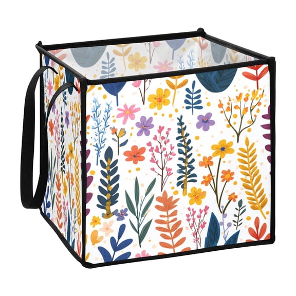 Home Organizer Foldable Fabric Storage Bin With Handle Treasure Craft Pattern