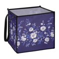 thumbnail image 1 of Home Organizer Foldable Fabric Storage Bin With Handle White Navy Blue, 1 of 7