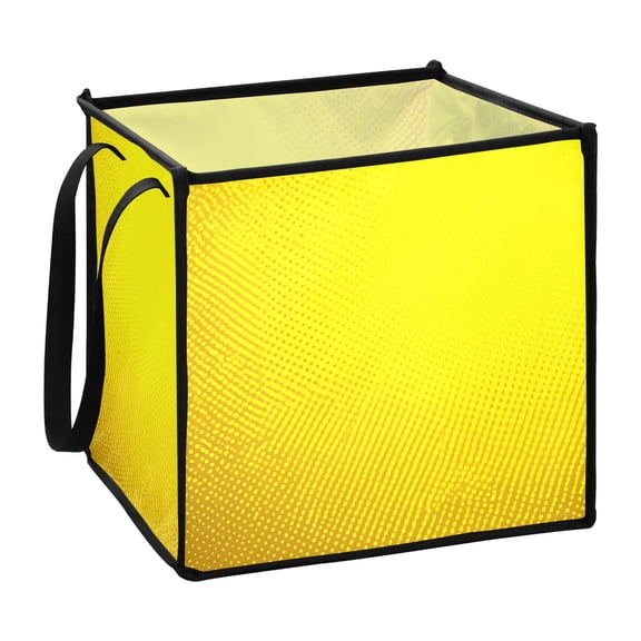 Home Organizer Foldable Fabric Storage Bin With Handle Yellow Background
