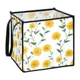 thumbnail image 1 of Home Organizer Foldable Fabric Storage Bin With Handle Yellow Daisies Green Stems, 1 of 7