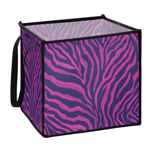 Home Organizer Foldable Fabric Storage Bin With Handle Zebra Print