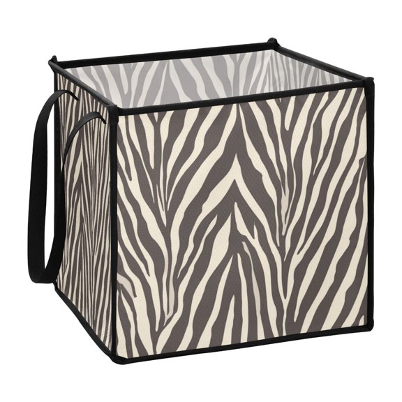 Home Organizer Foldable Fabric Storage Bin With Handle Zebra Stripes Vector
