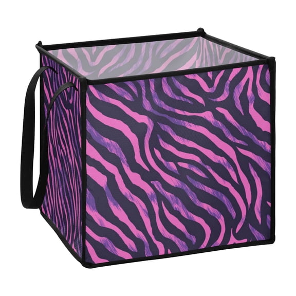 Home Organizer Foldable Fabric Storage Bin With Handle Zebra
