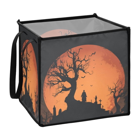 Home Organizer Foldable Fabric Storage Bin With Handle under The Moonlight