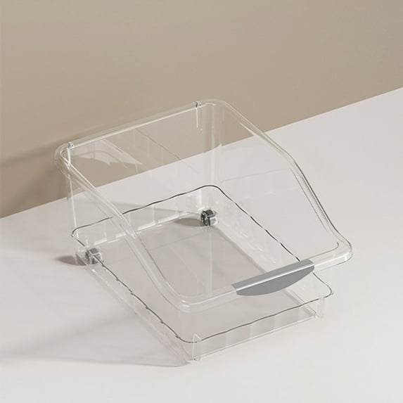 Home Organizer, Storage Box with Wheels, Clear Plastic Storage Bin, for Bathroom Cabinet and Kitchen Pantry Organization, Household Storage Solution