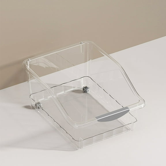 Home Organizer, Storage Box with Wheels, Clear Plastic Storage Bin, for Bathroom Cabinet and Kitchen Pantry Organization, Household Storage Solution