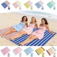 thumbnail image 1 of Home Outdoor Dual-Use Beach Blanket Double Sided Microfiber Sand Water Proof Multi-Scene Mat for Picnic Camping Beach Home 78.7x55.1 Inch with Storage Bag HAODEJW, 1 of 7