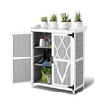 thumbnail image 1 of Home Outdoor Potting Bench - Wooden Storage Cabinets with Metal Tabletop Planting Work Benches with Adjustable Shelf Double Doors Garden Work Bench for Backyard Patio Lawn, 1 of 8