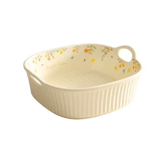 Home Oven Baking Plate High Temperature Ceramic Cheese Baking Bowl Deepening Large Capacity Dinner Plate