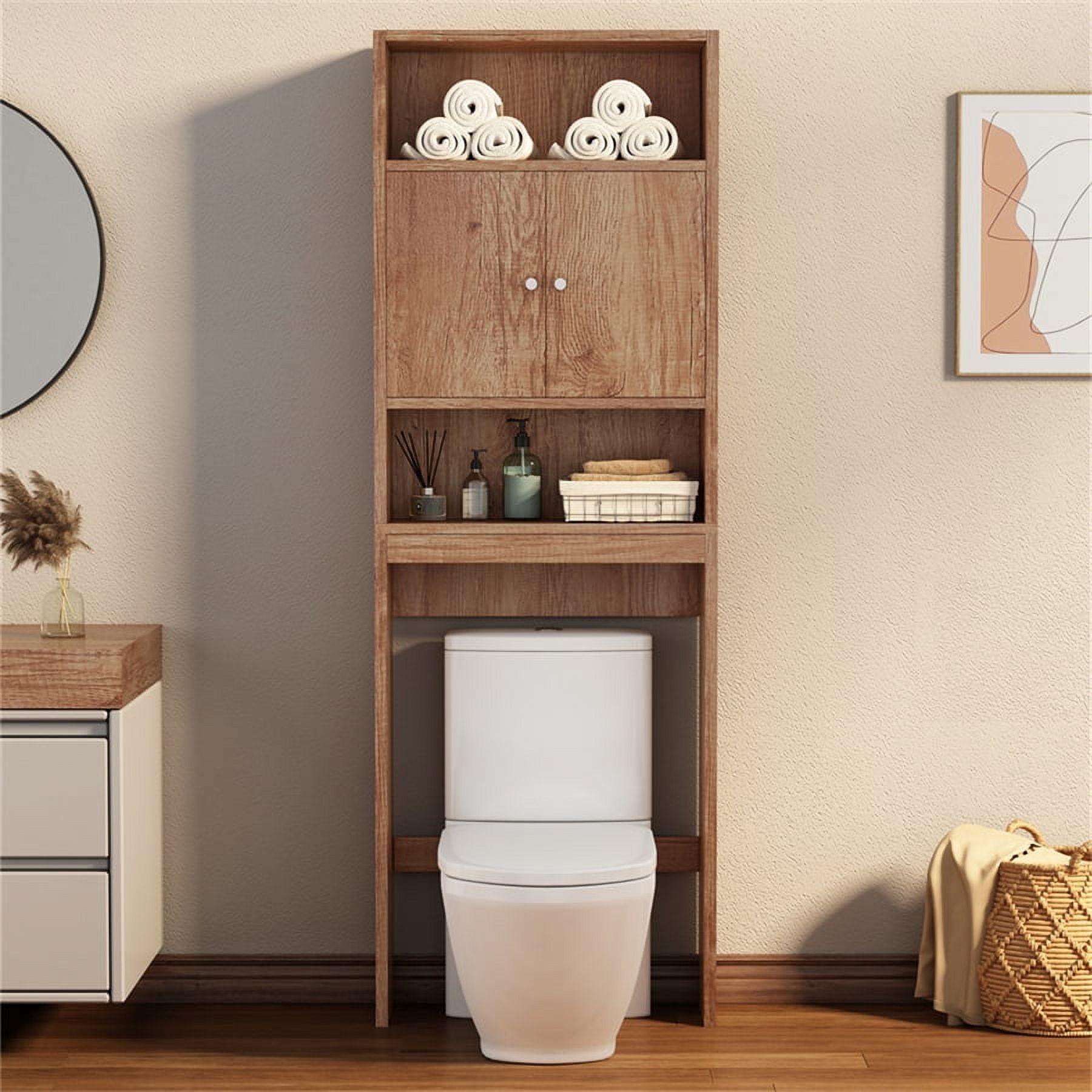 Home Over The Toilet Storage Cabinet, Bathroom Shelf Over Toilet with 2 ...