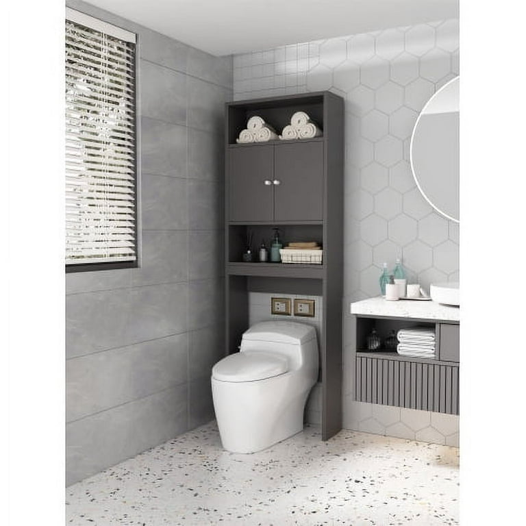 Home Over The Toilet Storage Cabinet, Bathroom Shelf Over Toilet, Bathroom  Storage Cabinet Organizer, Gray 