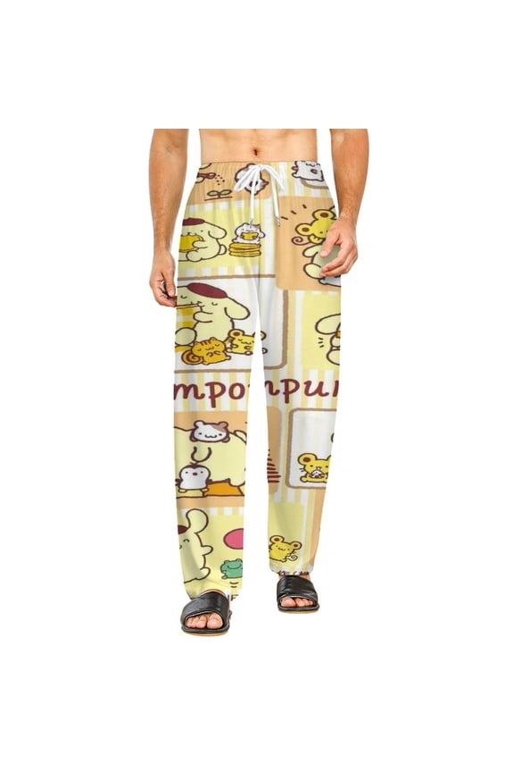 Home Pajamas Pom Pom Purin Unisex Soft And Comfortable Pajama Pants For Mens Womens Nightgown