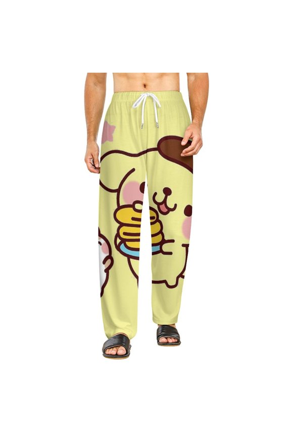 Home Pajamas Pom Pom Purin Unisex Soft And Comfortable Pajama Pants For Mens Womens Nightgown