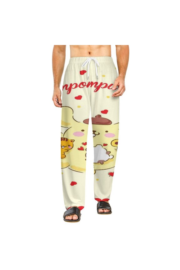 Home Pajamas Pom Pom Purin Unisex Soft And Comfortable Pajama Pants For Mens Womens Nightgown